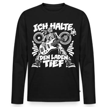 Tiefe Töne Bassist - Männer Premium Bio Langarmshirt - Schwarz - Vorne - Nico (187cm)