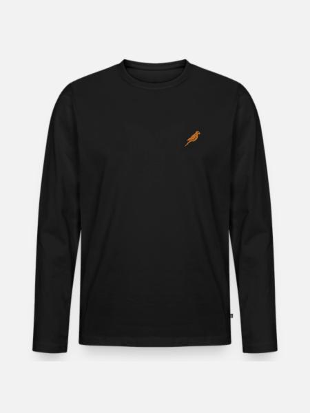 Perroquet brodé - T-shirt manches longues Premium bio Homme - noir