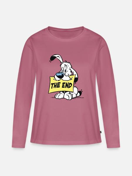 Asterix & Obelix - Idefix 'The End' - Frauen Premium Bio Langarmshirt - Mauve