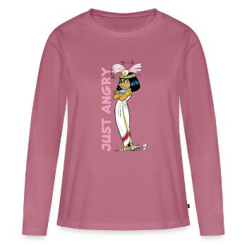 Asterix & Obelix - Kleopatra Just Angry - Frauen Premium Bio Langarmshirt - Mauve - Vorne - Julia (174cm)