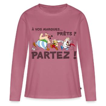 Asterix - Auf die Plätze... Darlehen? Gehen Sie weg! - Frauen Premium Bio Langarmshirt - Mauve - Vorne - Julia (174cm)