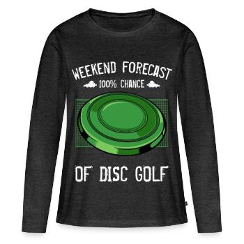 Frisbee - Frauen Premium Bio Langarmshirt - Anthrazit meliert - Vorne - Julia (174cm)