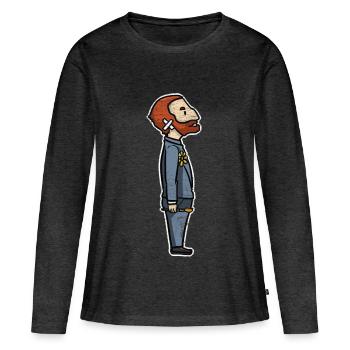 Strahlende Van Gogh Sonnenblume - Frauen Premium Bio Langarmshirt - Anthrazit meliert - Vorne - Julia (174cm)