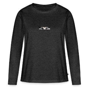 Husky Augen - Frauen Premium Bio Langarmshirt - Anthrazit meliert - Vorne - Julia (174cm)