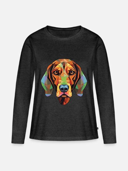 Schwarzwälder Hund Rasse Buntes Aquarell - Frauen Premium Bio Langarmshirt - Anthrazit meliert