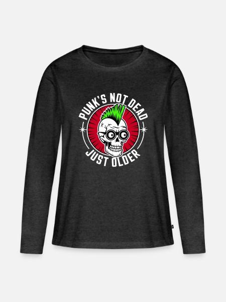 Punk's not dead just older - Frauen Premium Bio Langarmshirt - Anthrazit meliert