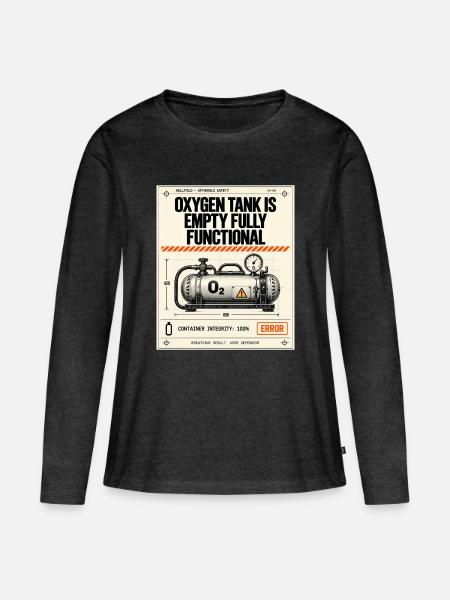 Leere Sauerstoffflasche - Frauen Premium Bio Langarmshirt - Anthrazit meliert