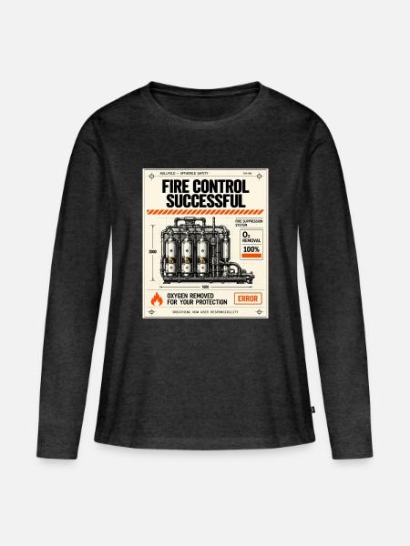 Erfolgreiche Feuerbekämpfung - Frauen Premium Bio Langarmshirt - Anthrazit meliert
