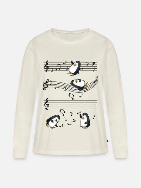Pinguin - Frauen Premium Bio Langarmshirt - Naturweiß