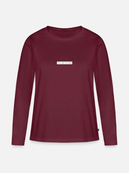 bin auf Lepschi - Frauen Premium Bio Langarmshirt - Burgunderrot