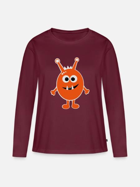 Monster - Frauen Premium Bio Langarmshirt - Burgunderrot