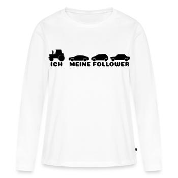 Ich meine Follower  - Frauen Premium Bio Langarmshirt - Weiß - Vorne - Julia (174cm)
