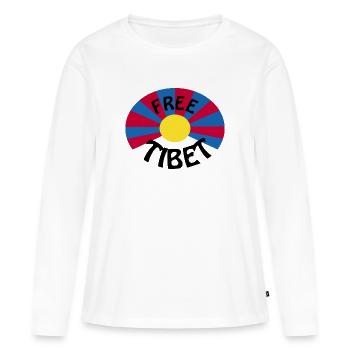 free tibet - Frauen Premium Bio Langarmshirt - Weiß - Vorne - Julia (174cm)