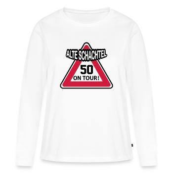 Geburstag Frau Alte Schachtel 50 Birthday - Frauen Premium Bio Langarmshirt - Weiß - Vorne - Julia (174cm)