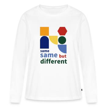 same same but different - Frauen Premium Bio Langarmshirt - Weiß - Vorne - Julia (174cm)
