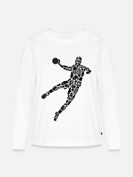 Handball Symbole Handballspieler Jungen Handballer - Frauen Premium Bio Langarmshirt - Weiß