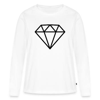 Diamond - Women's Premium Organic Long Sleeve Shirt - white - Front - Julia (174cm)