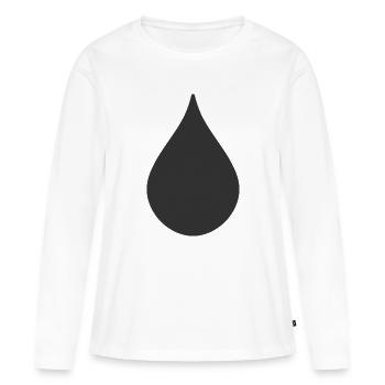 Symbole de logo drop shape - T-shirt manches longues Premium bio Femme - blanc - Devant - Julia (174cm)