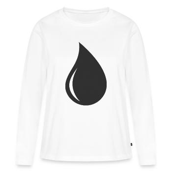 Symbole de logo drop shape - T-shirt manches longues Premium bio Femme - blanc - Devant - Julia (174cm)
