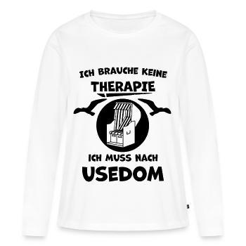 Usedom – Urlaub & Erinnerungen - Frauen Premium Bio Langarmshirt - Weiß - Vorne - Julia (174cm)