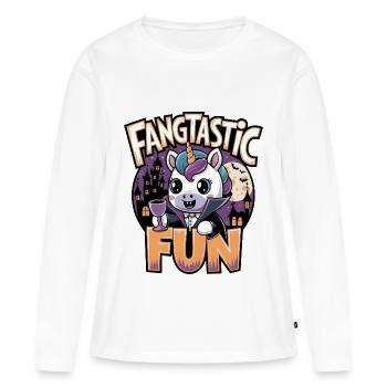 Fangtastic Fun - T-shirt manches longues Premium bio Femme - blanc - Devant - Julia (174cm)
