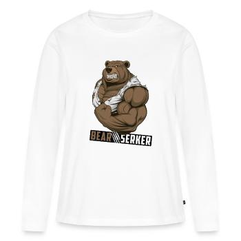 Bearserker - T-shirt manches longues Premium bio Femme - blanc - Devant - Julia (174cm)