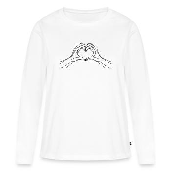 Sincère - T-shirt manches longues Premium bio Femme - blanc - Devant - Julia (174cm)