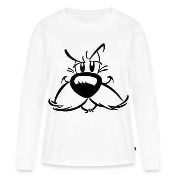Asterix & Obelix - Idefix Kostüm - Frauen Premium Bio Langarmshirt - Weiß - Vorne - Julia (174cm)