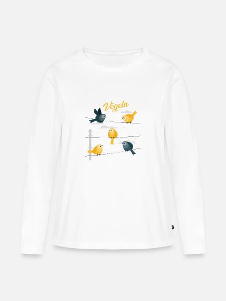Vögeln - Frauen Premium Bio Langarmshirt - Weiß