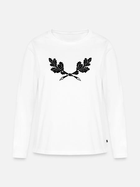 Eiche Logo Jäger 2 - Frauen Premium Bio Langarmshirt - Weiß