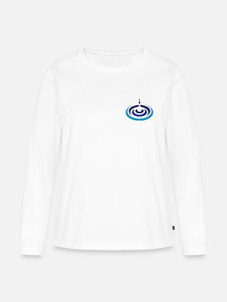 Wassertropfen Logo - Frauen Premium Bio Langarmshirt - Weiß