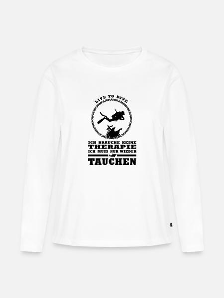 Tauchen Therapie Taucher Taucherin - Frauen Premium Bio Langarmshirt - Weiß