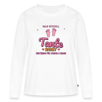Tante 2027 – Zuständig für Zucker & Chaos - Frauen Premium Bio Langarmshirt - Weiß - Vorne - Julia (174cm)