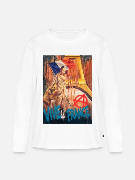 Vive la France - Frauen Premium Bio Langarmshirt - Weiß