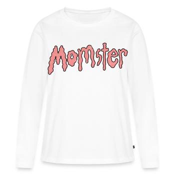 Momster - Frauen Premium Bio Langarmshirt - Weiß - Vorne - Julia (174cm)