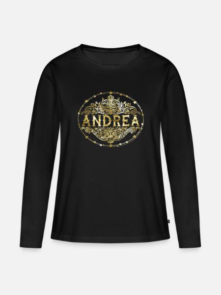 Andrea - Frauen Premium Bio Langarmshirt - Schwarz