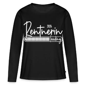 Rentnerin 2026 Loading - Frauen Premium Bio Langarmshirt - Schwarz - Vorne - Julia (174cm)