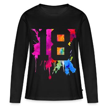 18 JAHRE 18. GEBURTSTAG - Frauen Premium Bio Langarmshirt - Schwarz - Vorne - Julia (174cm)