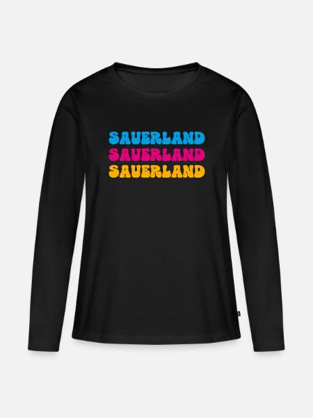 Sauerland - Frauen Premium Bio Langarmshirt - Schwarz