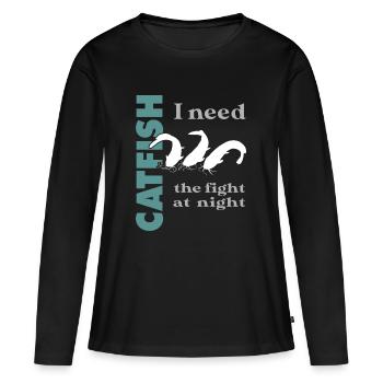 Wels fischen Kampf mit dem starken Wels - Frauen Premium Bio Langarmshirt - Schwarz - Vorne - Julia (174cm)