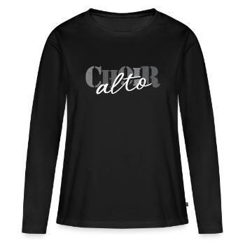 Choir -Alto singer - Frauen Premium Bio Langarmshirt - Schwarz - Vorne - Julia (174cm)
