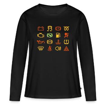 Voyants de voiture - T-shirt manches longues Premium bio Femme - noir - Devant - Julia (174cm)