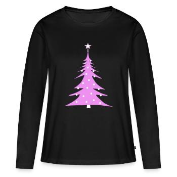 Weihnachtsbaum - Frauen Premium Bio Langarmshirt - Schwarz - Vorne - Julia (174cm)
