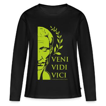 César vert - T-shirt manches longues Premium bio Femme - noir - Devant - Julia (174cm)