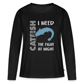 Wels fischen Kampf mit dem starken Wels - Frauen Premium Bio Langarmshirt - Schwarz - Vorne - Julia (174cm)