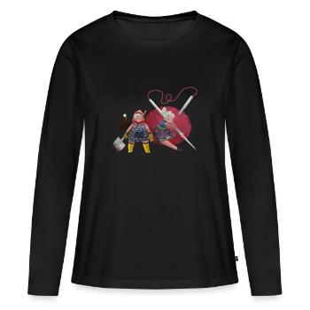 Aventures de grand-mère - T-shirt manches longues Premium bio Femme - noir - Devant - Julia (174cm)