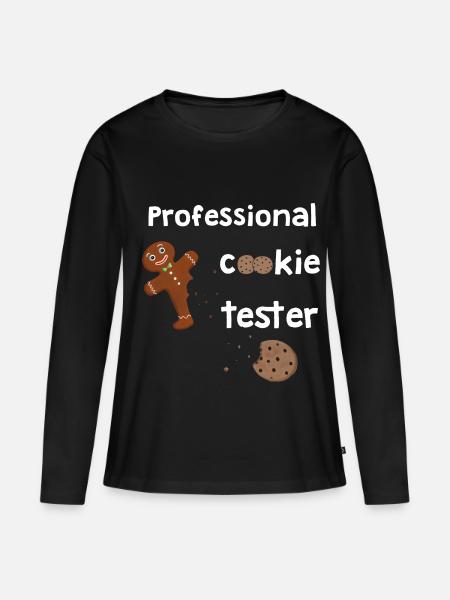 Professional Cookie Tester - Lebkuchenmann - Frauen Premium Bio Langarmshirt - Schwarz