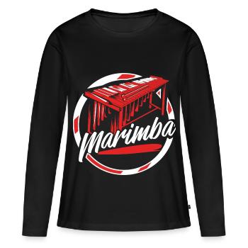 Rhythmischer Marimba Konzertabend - Frauen Premium Bio Langarmshirt - Schwarz - Vorne - Julia (174cm)