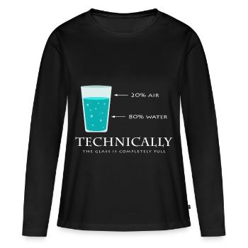 science - T-shirt manches longues Premium bio Femme - noir - Devant - Julia (174cm)