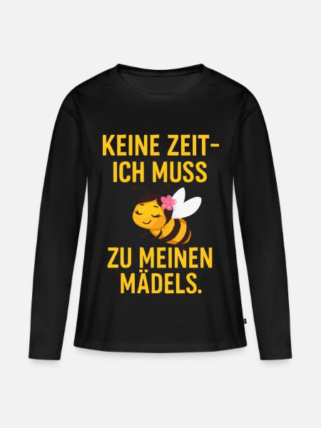 Bienenmädels Keine Zeit - Frauen Premium Bio Langarmshirt - Schwarz